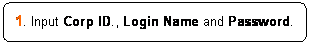 ꨤx: 1. Input Corp ID., Login Name and Password.