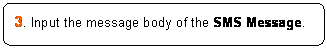 ꨤx: 3. Input the message body of the SMS Message.