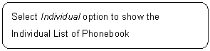 ꨤx: Select Individual option to show the Individual List of Phonebook