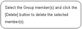 ꨤx: Select the Group member(s) and click the [Delete] button to delete the selected member(s).