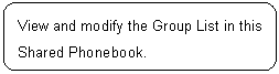 ꨤx: View and modify the Group List in this Shared Phonebook.

