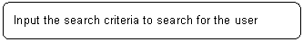 ꨤx: Input the search criteria to search for the user record.