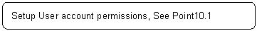 ꨤx: Setup User account permissions, See Point10.1
