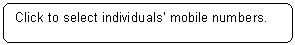 Rounded Rectangle: Click to select individuals’ mobile numbers.
