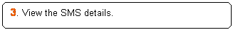 Rounded Rectangle: 3. View the SMS details.