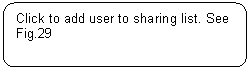 Rounded Rectangle: Click to add user to sharing list. See Fig.29