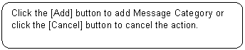 Rounded Rectangle: Click the [Add] button to add Message Category or click the [Cancel] button to cancel the action.